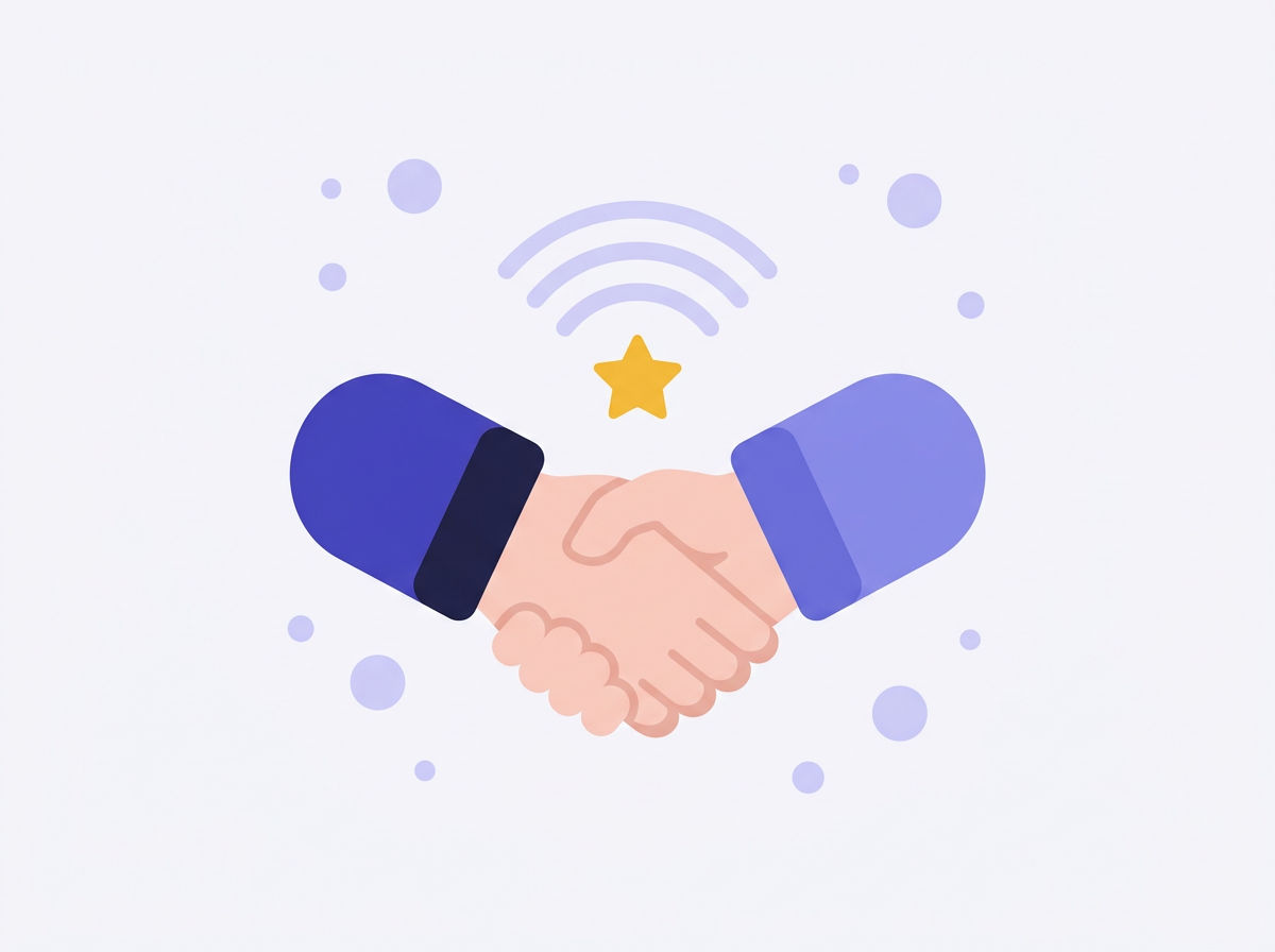 Illustration: Handschlag — persönliche Partnerschaft mit Clean Kolonne